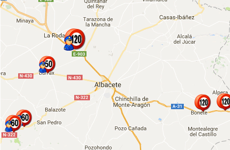 Listado y mapa de radares en Albacete